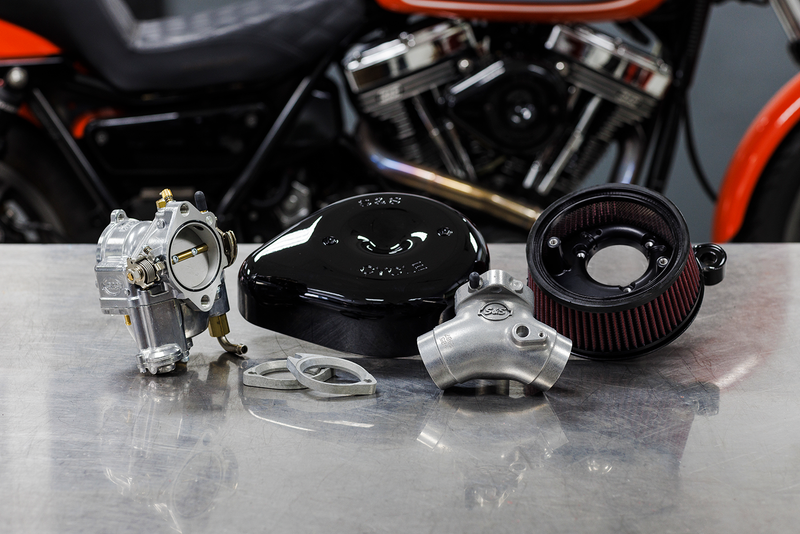 S&S CYCLE Super E Carburetor with Stealth Air Cleaner Kit - Gloss Black - '84-'99 Evolution Big Twin