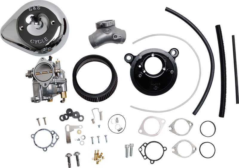 S&S CYCLE Super E Carburetor with Stealth Air Cleaner Kit - Chrome - '99-'05 Twin Cam