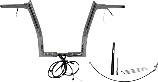 FAT BAGGERS INC. EZ Install Wired 1-1/2" Pointed Top Handlebar Kit - 14" - Chrome 812914