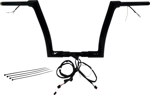 FAT BAGGERS INC. EZ Install Wired 1-1/2" Flat Top Handlebar Kit - 12" - Black 612912-B