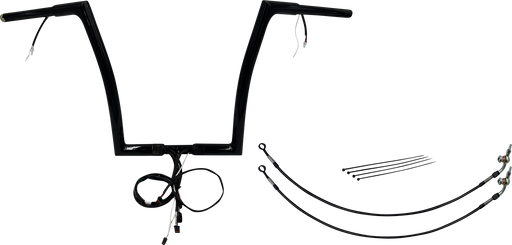 FAT BAGGERS INC. EZ Install Wired 1-1/4" Flat Top Handlebar Kit - 14" - Black 701914-B
