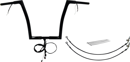FAT BAGGERS INC. EZ Install Wired 1-1/4" Flat Top Handlebar Kit - 14" - Black 702914-B