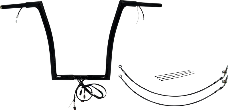 FAT BAGGERS INC. EZ Install Wired 1-1/4" Flat Top Handlebar Kit - 16" - Black 702916-B