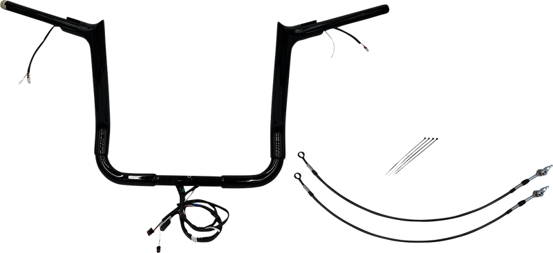 FAT BAGGERS INC. EZ Install Wired 1-1/2" Pointed Top Handlebar Kit - 14" - Black 802214-B