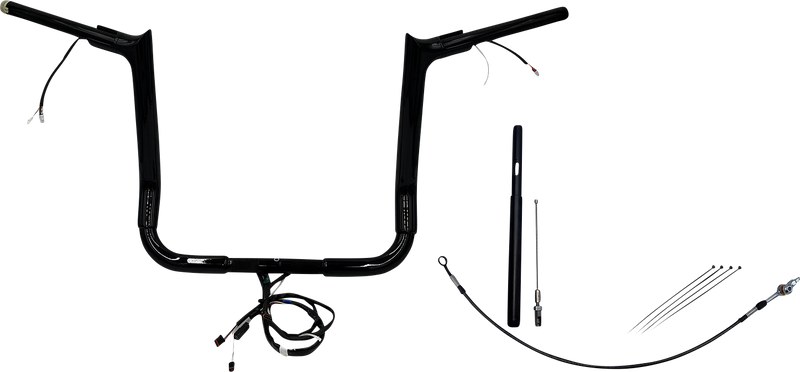 FAT BAGGERS INC. EZ Install Wired 1-1/2" Pointed Top Handlebar Kit - 14" - Black 812014-B