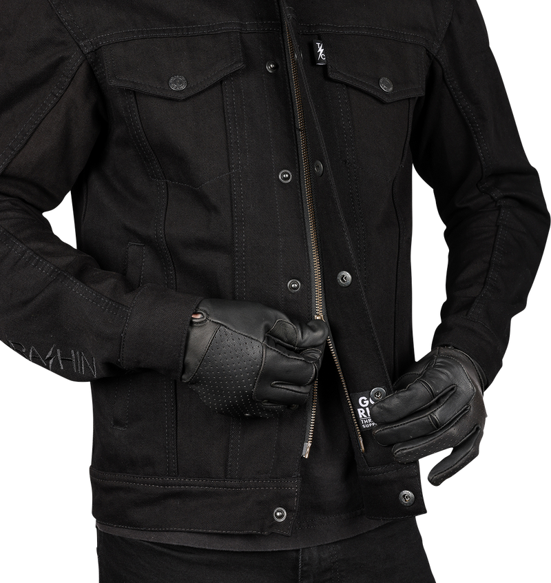 THRASHIN SUPPLY CO. Highway v2 Denim Riding Jacket - Black - 2XL