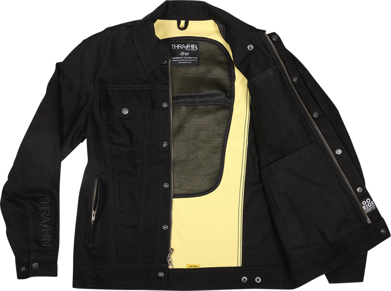 THRASHIN SUPPLY CO. Highway v2 Denim Riding Jacket - Black - Large