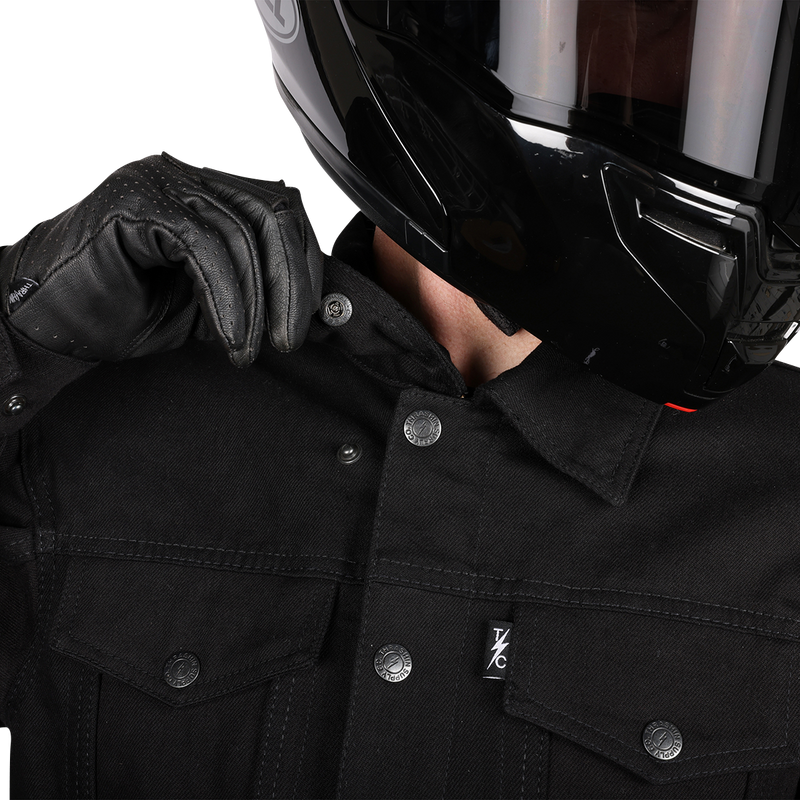 THRASHIN SUPPLY CO. Highway v2 Denim Riding Jacket - Black - Large