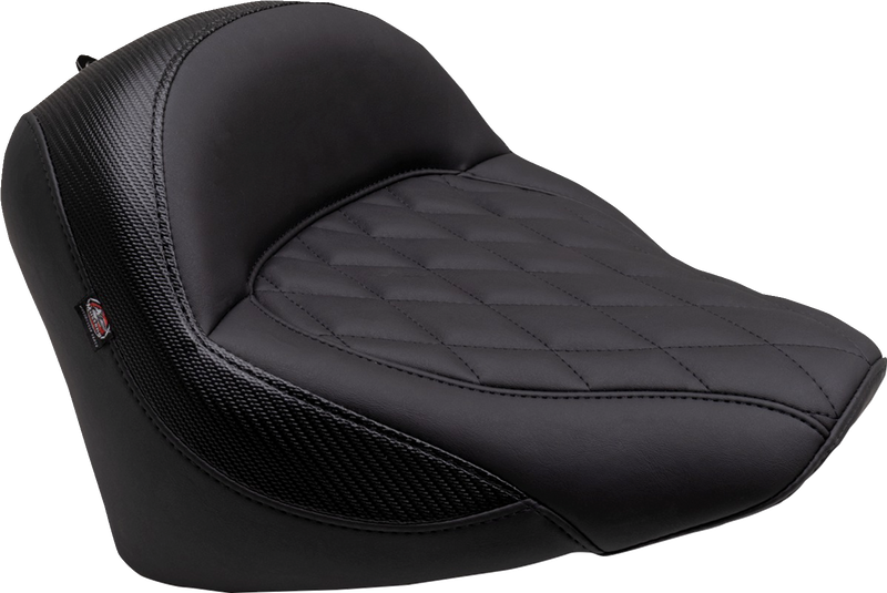 MUSTANG Solo Touring Seat - w/o Driver Backrest - Black - Diamond Stitch - Chief '22-'23