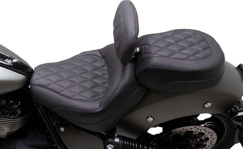 MUSTANG Recessed Passenger Seat - Black - Diamond Stitch - Chief '22-'23