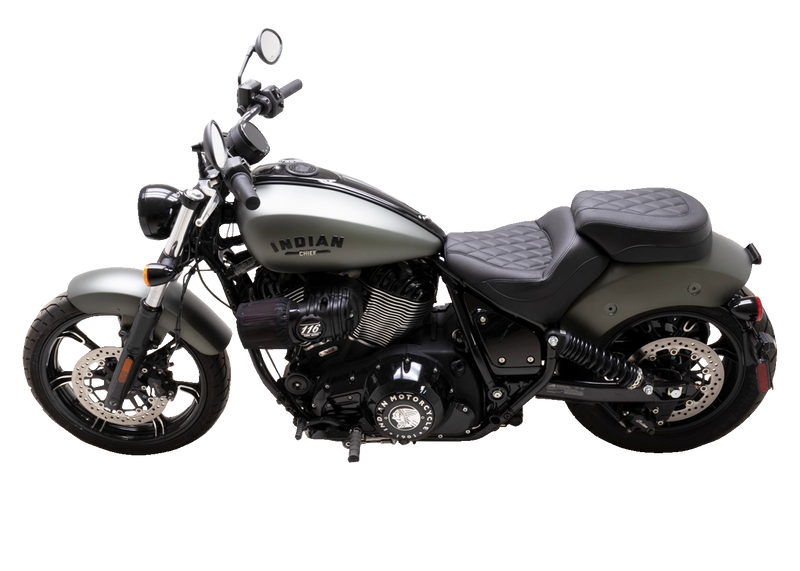 MUSTANG Solo Touring Seat - Passenger - Black - Diamond Stich - Chief '22-'23