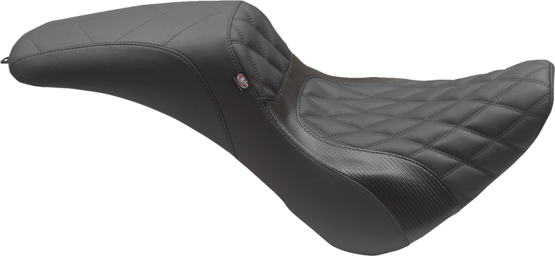MUSTANG Tripper Fastback™ One-Piece 2-Up Seat - Black - Double Diamond - Softail '18-'23