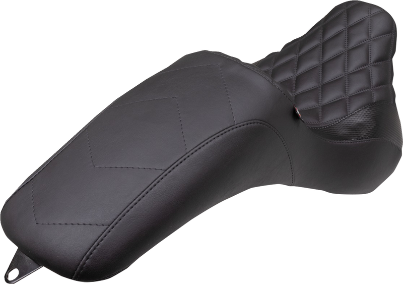 MUSTANG Tripper Fastback™ One-Piece 2-Up Seat - Black - Double Diamond - Softail '18-'23