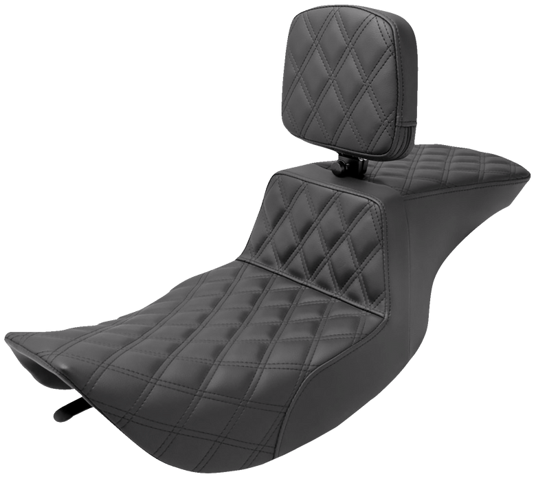 SADDLEMEN Tour Step-Up Seat - Rider Backrest - Full Lattice Stitch - '97-'07 TOURING