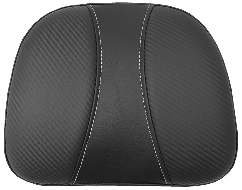 SADDLEMEN Sissy Bar Pad - Dominator - Black Carbon Fiber w/ Gray Stitching - '14-'22 INDIAN