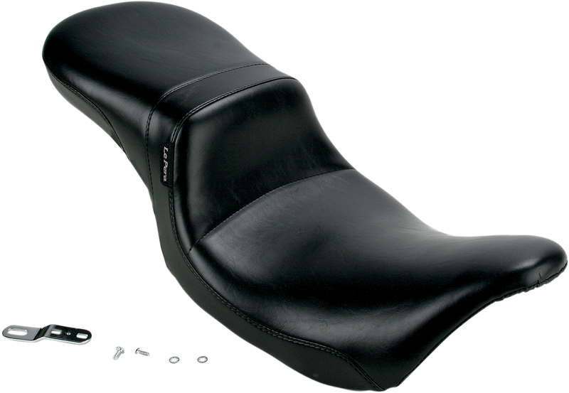 LE PERA Daytona 2-Up Seat - Without Backrest - Smooth - Black - Touring '08-'23