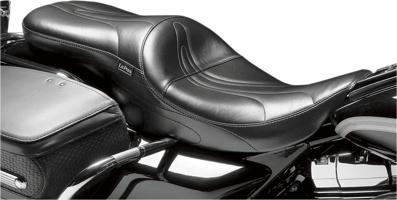 LE PERA Sorrento 2-Up Seat - Stitched - Black - Touring '08-'23
