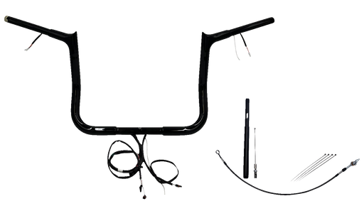 FAT BAGGERS INC. EZ Install Wired 1-1/4" Pointed Top Handlebar Kit - 12" - Black 912012-B