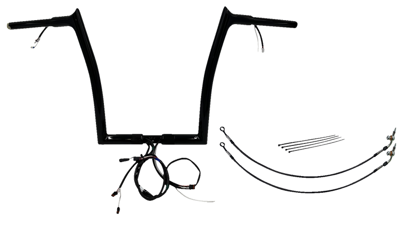 FAT BAGGERS INC. EZ Install Wired 1-1/4" Pointed Top Handlebar Kit - 14" - Black 901914-B