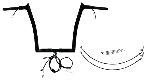 FAT BAGGERS INC. EZ Install Wired 1-1/4" Pointed Top Handlebar Kit - 14" - Black 901914-B