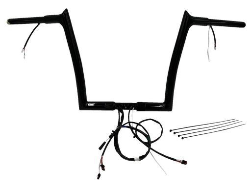 FAT BAGGERS INC. EZ Install Wired 1-1/4" Pointed Top Handlebar Kit - 12" - Black 902912-B