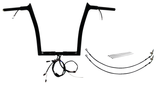 FAT BAGGERS INC. EZ Install Wired 1-1/4" Pointed Top Handlebar Kit - 14" - Black 902914-B