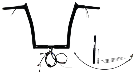 FAT BAGGERS INC. EZ Install Wired 1-1/4" Pointed Top Handlebar Kit - 14" - Black 912914-B