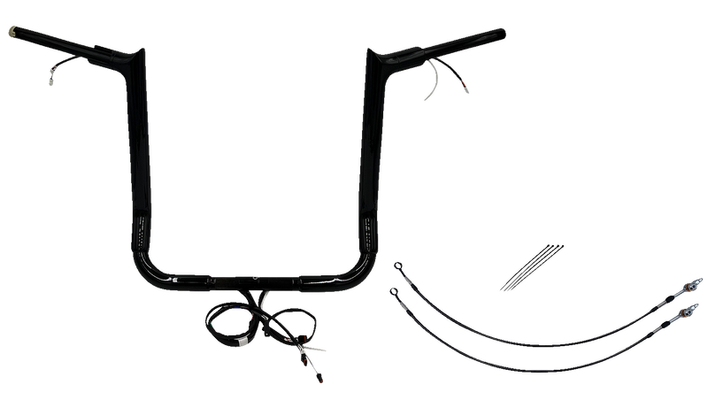 FAT BAGGERS INC. EZ Install Wired 1-1/2" Pointed Top Handlebar Kit - 16" - Black 801216-B