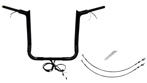 FAT BAGGERS INC. EZ Install Wired 1-1/2" Pointed Top Handlebar Kit - 16" - Black 801216-B