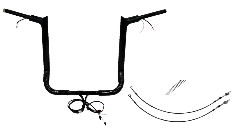 FAT BAGGERS INC. EZ Install Wired 1-1/2" Pointed Top Handlebar Kit - 16" - Black 802216-B
