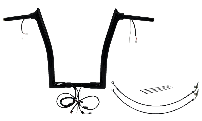 FAT BAGGERS INC. EZ Install Wired 1-1/2" Pointed Top Handlebar Kit - 16" - Black 801316-B