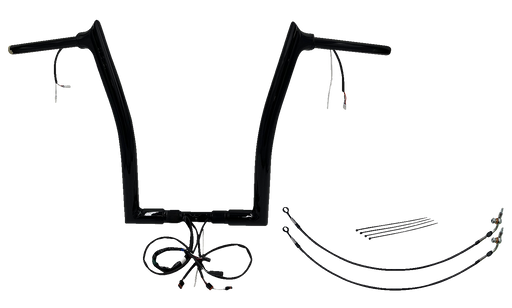 FAT BAGGERS INC. EZ Install Wired 1-1/2" Pointed Top Handlebar Kit - 16" - Black 801316-B