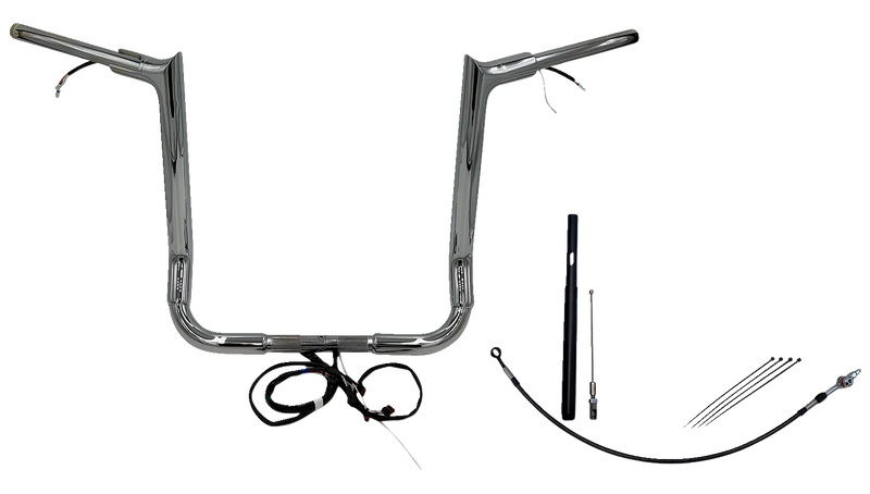 FAT BAGGERS INC. EZ Install Wired 1-1/2" Pointed Top Handlebar Kit - 16" - Chrome 812016