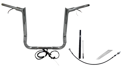 FAT BAGGERS INC. EZ Install Wired 1-1/2" Pointed Top Handlebar Kit - 16" - Chrome 812016