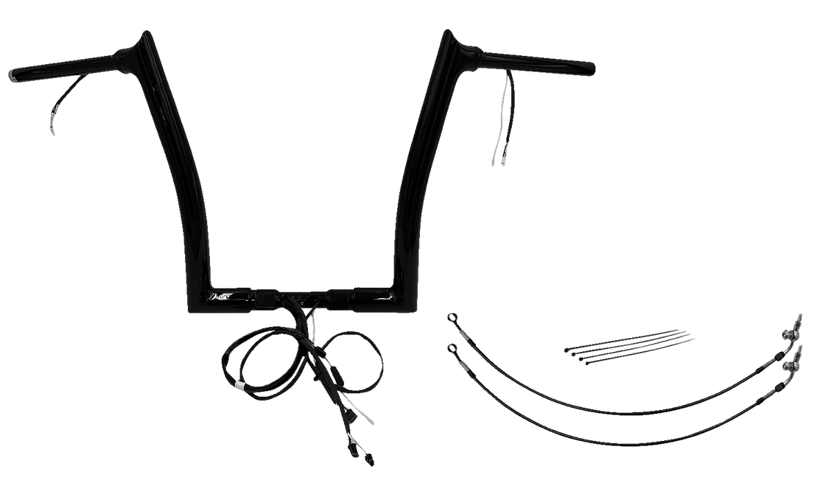 FAT BAGGERS INC. EZ Install Wired 1-1/2" Pointed Top Handlebar Kit - 14" - Black 801314-B