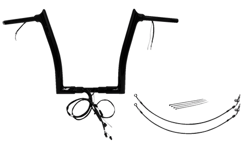 FAT BAGGERS INC. EZ Install Wired 1-1/2" Pointed Top Handlebar Kit - 14" - Black 801314-B
