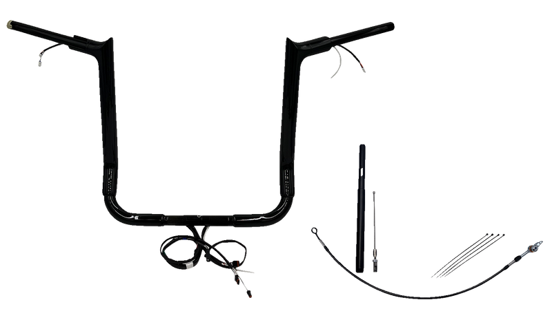FAT BAGGERS INC. EZ Install Wired 1-1/2" Pointed Top Handlebar Kit - 16" - Black 812016-B