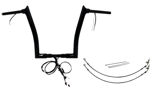 FAT BAGGERS INC. EZ Install Wired 1-1/2" Pointed Top Handlebar Kit - 14" - Black 802314-B