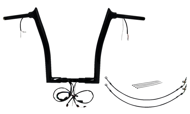 FAT BAGGERS INC. EZ Install Wired 1-1/2" Pointed Top Handlebar Kit - 16" - Black 802316-B