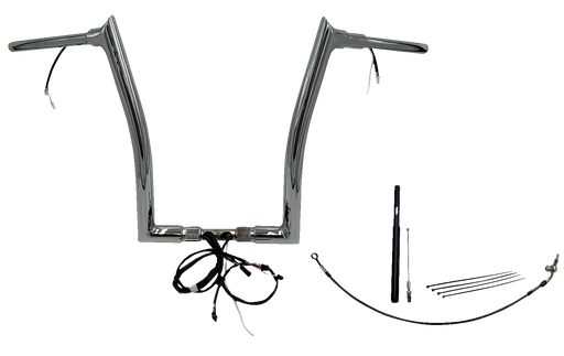 FAT BAGGERS INC. EZ Install Wired 1-1/2" Pointed Top Handlebar Kit - 16" - Chrome 812916