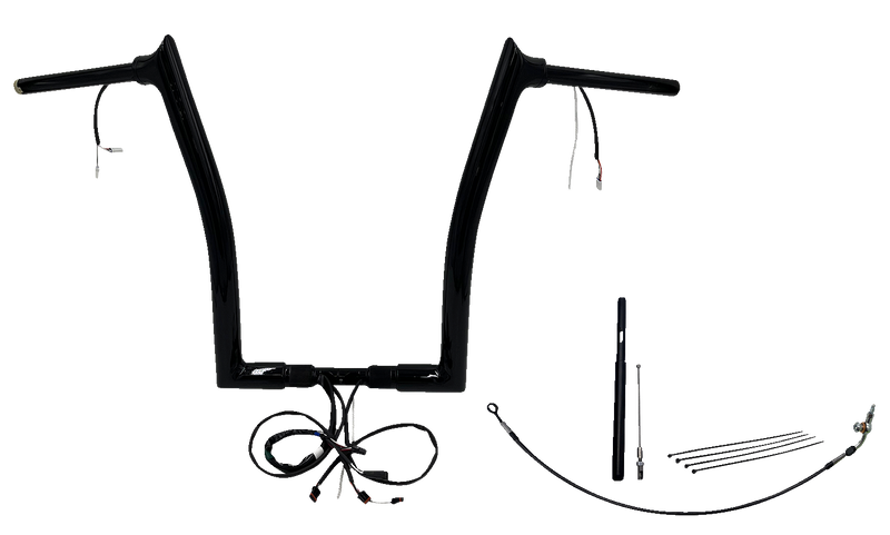 FAT BAGGERS INC. EZ Install Wired 1-1/2" Pointed Top Handlebar Kit - 16" - Black 812916-B