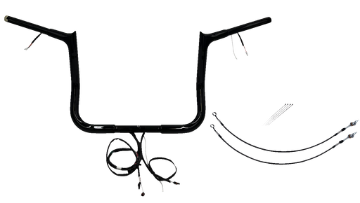 FAT BAGGERS INC. EZ Install Wired 1-1/4" Pointed Top Handlebar Kit - 12" - Black 901212-B