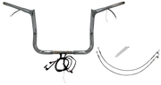 FAT BAGGERS INC. EZ Install Wired 1-1/4" Pointed Top Handlebar Kit - 12" - Chrome 902212