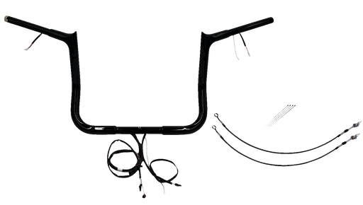 FAT BAGGERS INC. EZ Install Wired 1-1/4" Pointed Top Handlebar Kit - 12" - Black 902212-B