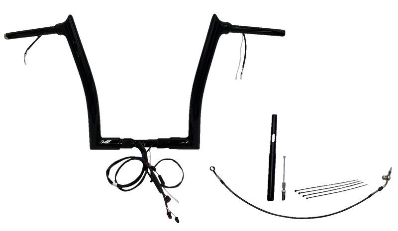 FAT BAGGERS INC. EZ Install Wired 1-1/2" Pointed Top Handlebar Kit - 14" - Black 812914-B