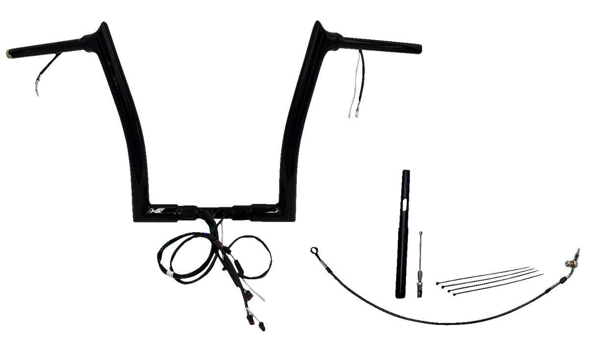 FAT BAGGERS INC. EZ Install Wired 1-1/2" Pointed Top Handlebar Kit - 14" - Black 812914-B