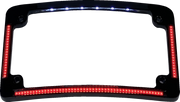 CUSTOM DYNAMICS Radius License Plate Frame with Auxiliary Red LEDs and Tag Illumination - Gloss Black
