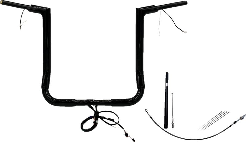 FAT BAGGERS INC. Handlebar Kit - Flat Top - 16" - Black 612016-B