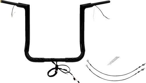 FAT BAGGERS INC. EZ Install Wired 1-1/2" Flat Top Handlebar Kit - 16" - Black 601216-B