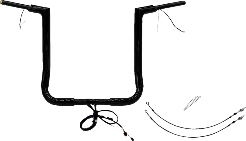 FAT BAGGERS INC. EZ Install Wired 1-1/2" Flat Top Handlebar Kit - 16" - Black 602216-B